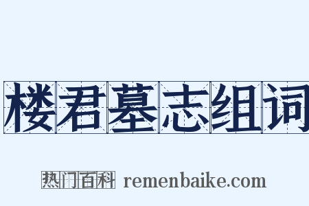 楼君墓志组词是什么意思的图片